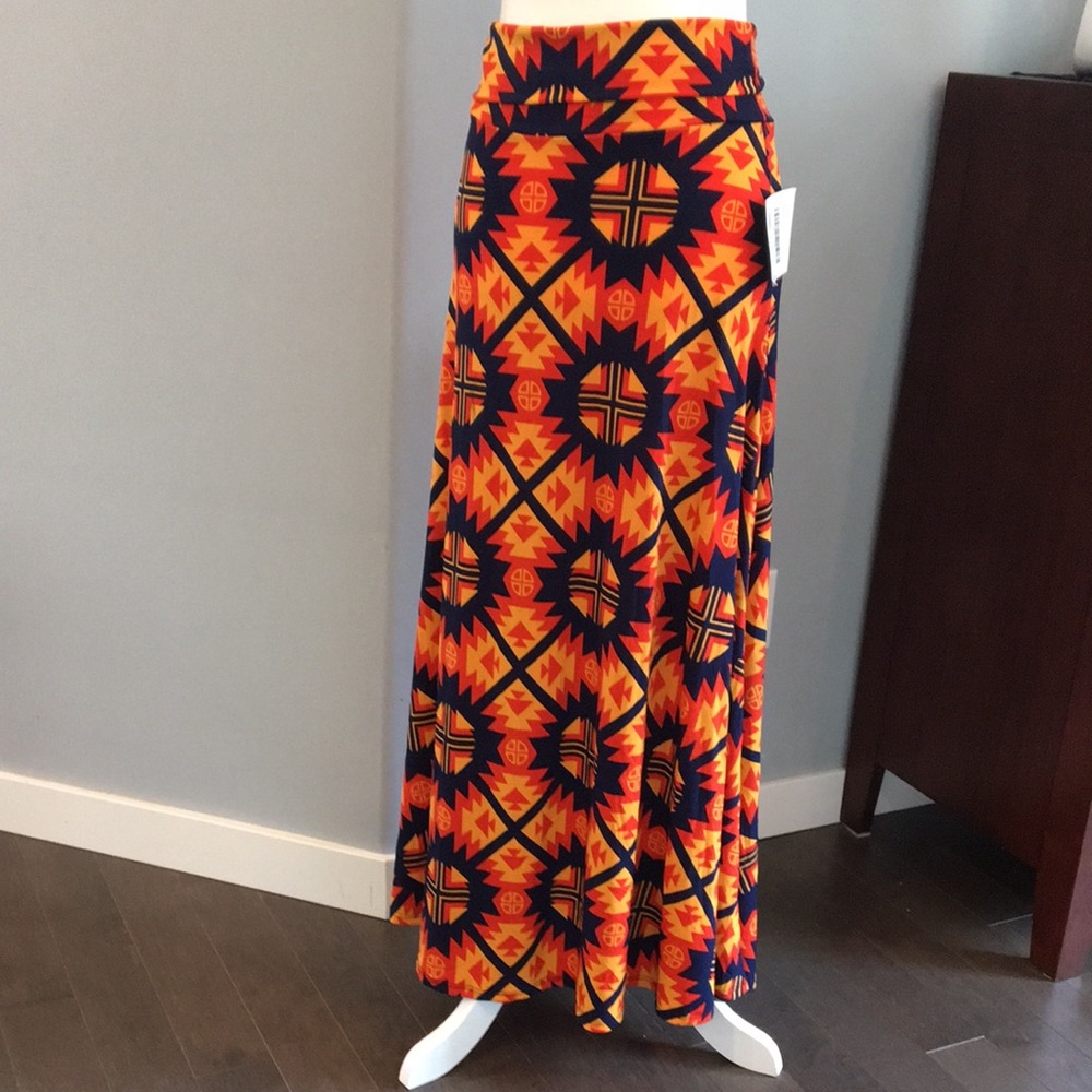 NWT LuLaRoe Aztec Geometric Pattern Maxi Skirt XS